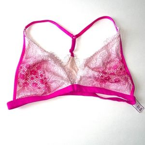 New Victorias Secret hot pink ombré lace bra M